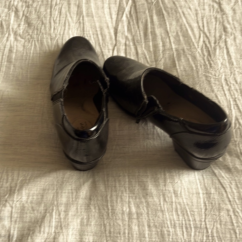 Three inch black booties.